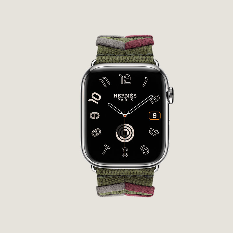 Series 9 case & Band Apple Watch Hermès Single Tour 45 mm Bridon